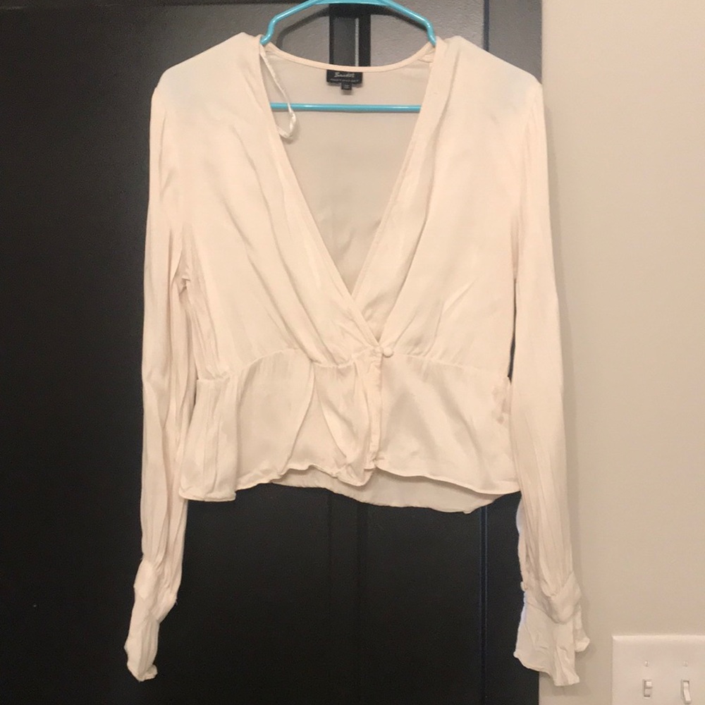 Blush flouncy blouse